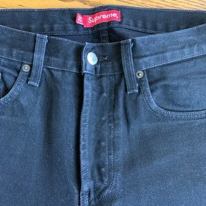 Mens Supreme black denim jeans size 32